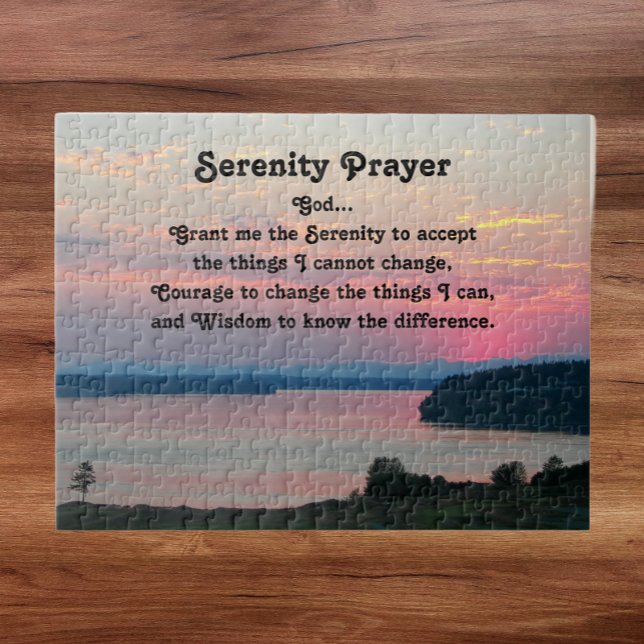 Serenity Prayer Pink Seascape Sunset (In Situ)