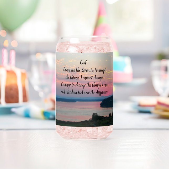 Serenity Prayer Pink Seascape Sunset Dosenglas (Insitu (Geburtstag))