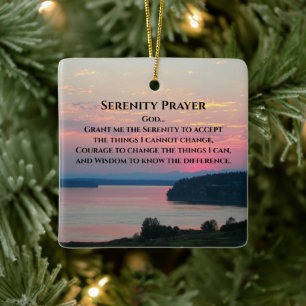 Serenity Prayer Pink Seascape Sunset Foto Keramikornament