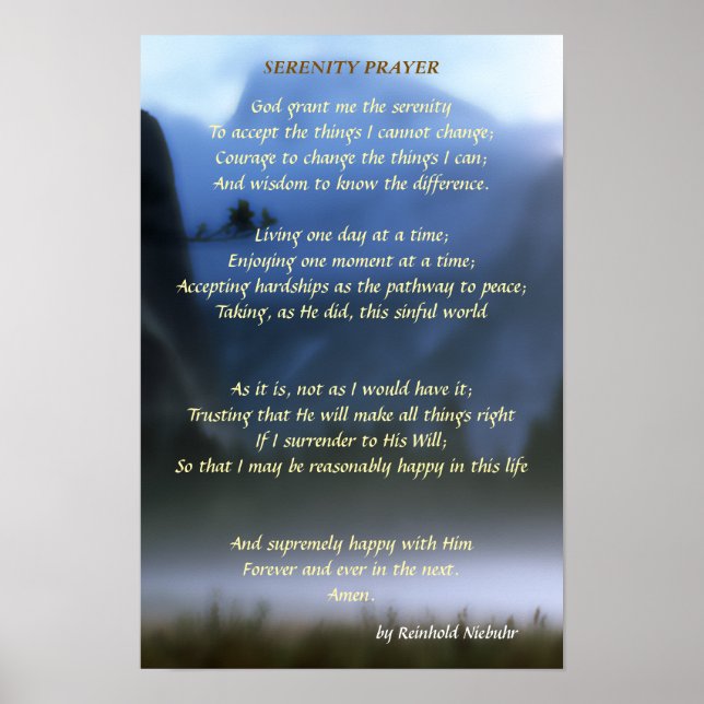 Serenity Prayer Poster (Vorne)