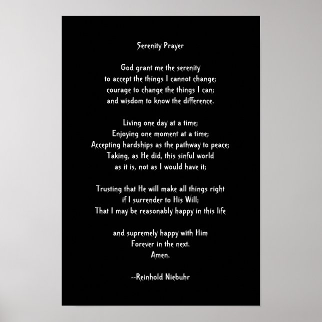 Serenity Prayer Poster (Vorne)