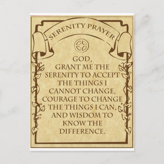 SERENITY PRAYER POSTKARTE (Vorderseite)