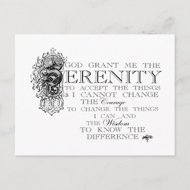 Serenity Prayer Postkarte (Vorderseite)