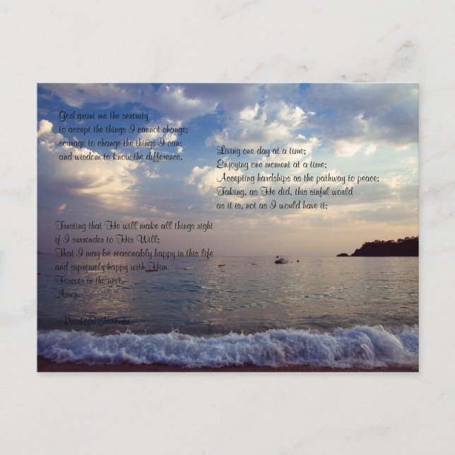 Serenity Prayer Postkarte (Vorderseite)