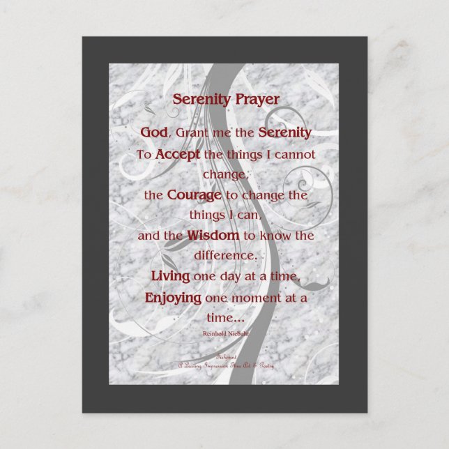Serenity Prayer Postkarte (Vorderseite)
