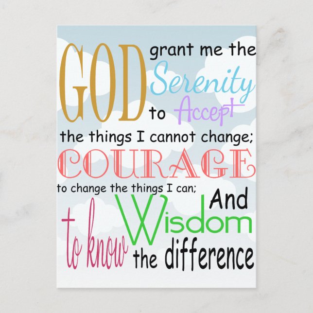 Serenity Prayer Postkarte (Vorderseite)