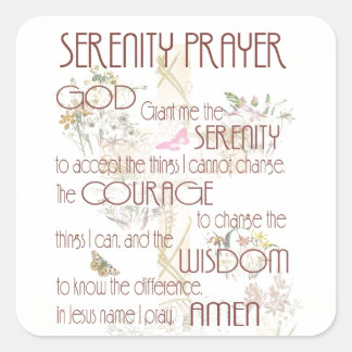 Serenity Prayer Quadratischer Aufkleber