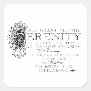 Serenity Prayer Quadratischer Aufkleber