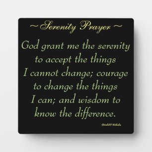 Serenity Prayer Quote Plaque Fotoplatte