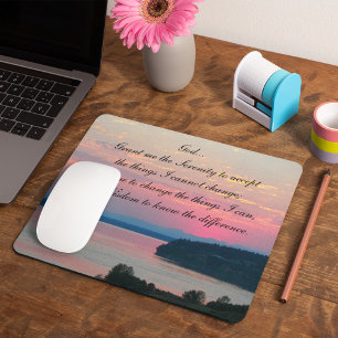 Serenity Prayer Rosa Meereslandschaft Sonnenunterg Mousepad