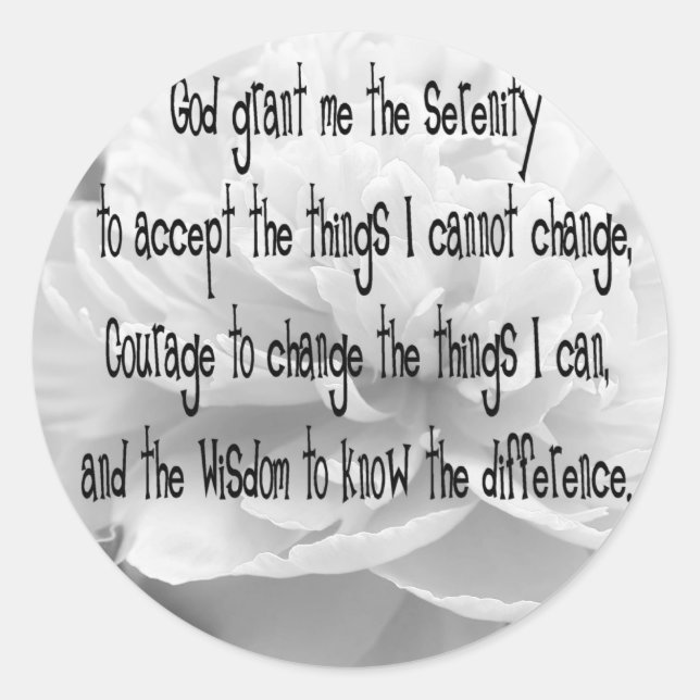 Serenity Prayer Runder Aufkleber (Vorderseite)