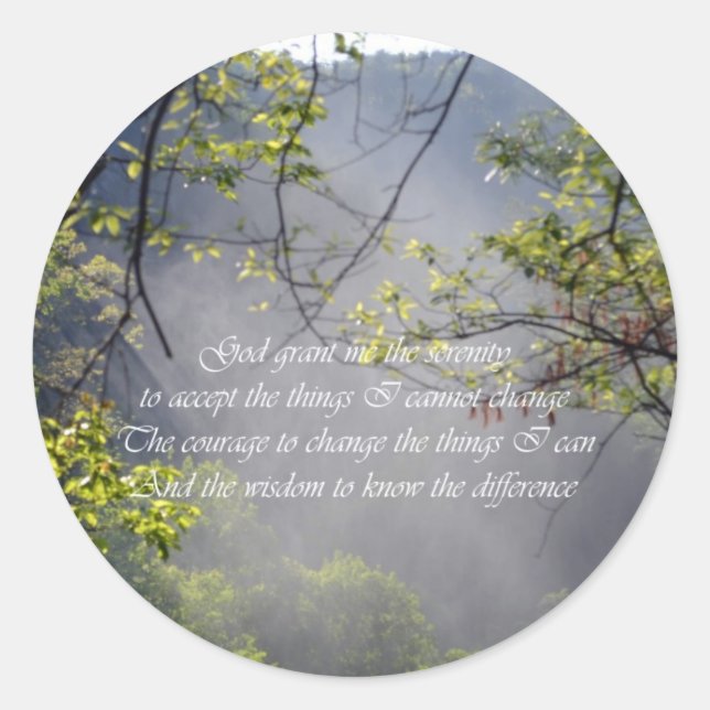 Serenity Prayer Runder Aufkleber (Vorderseite)