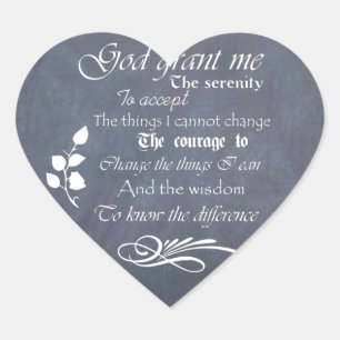 Serenity Prayer-Schiefertafel-Geschenke - trendy v Herz-Aufkleber