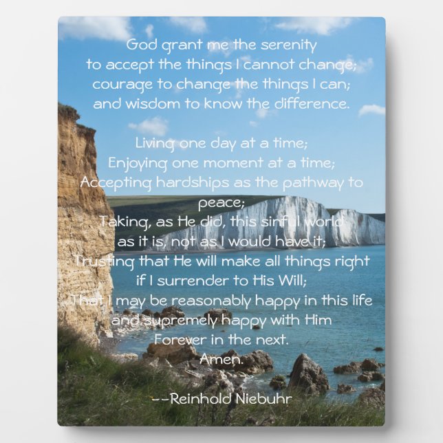 Serenity Prayer Seascape Fotoplatte (Vorderseite)