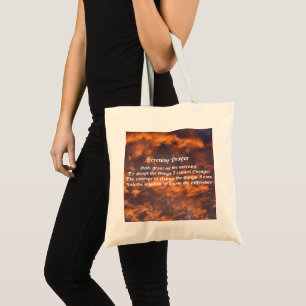 Serenity Prayer Sky Clouds Bejahung Tote Tag Tragetasche