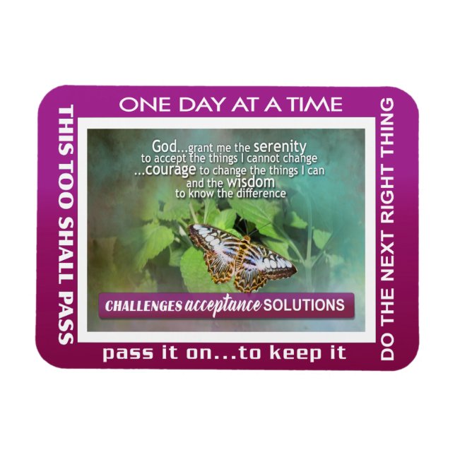 serenity prayer slogans butterflies Magnet (Horizontal)