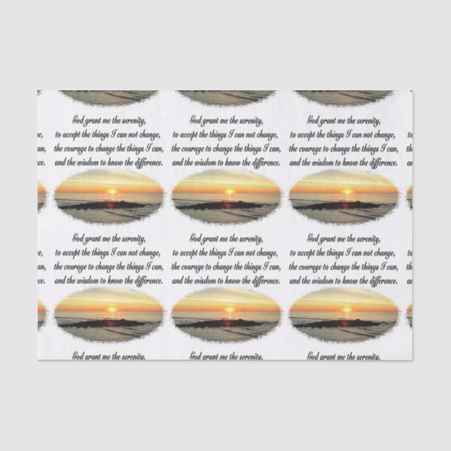 SERENITY PRAYER SUNRISE FOTO DESIGN SEIDENPAPIER (Vorderseite)