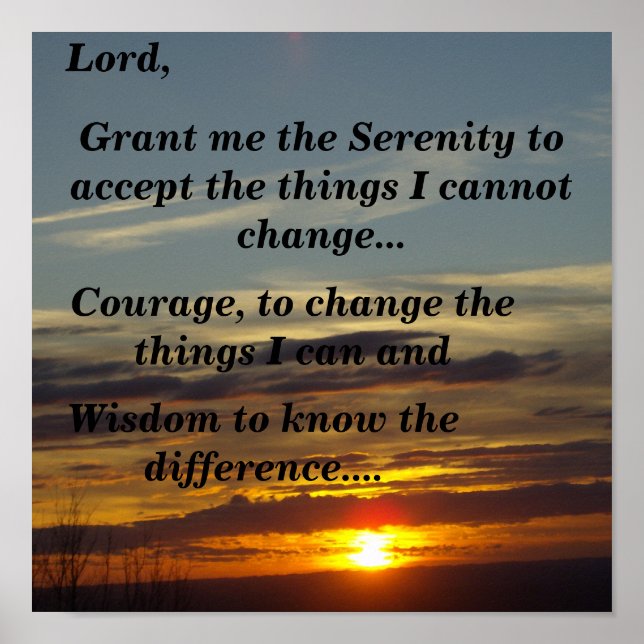 Serenity Prayer (sunset) Poster (Vorne)