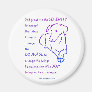 Serenity Prayer w/Dog magnets Magnet