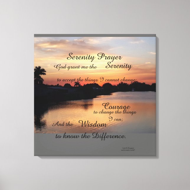 SERENITY PRAYER WALL PANEL LEINWANDDRUCK (Vorderseite)