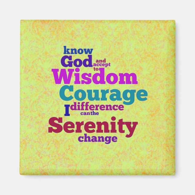Serenity Prayer wordmagnet Magnet (Vorne)