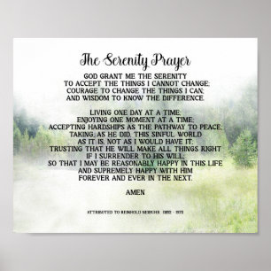 Serenity Prayer Zitat über die Natur Kunst Frühlin Poster