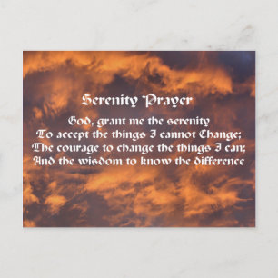 Serenity Prière Sky Clouds Affirmations Carte post