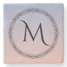 Serenity Rosen Quartz Blue Pink Ombre Monogram
