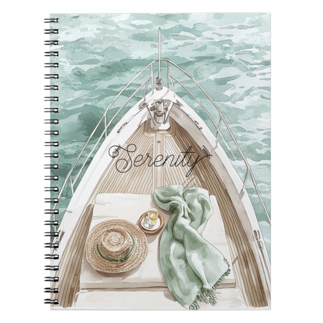 Serenity Ruhe Ozean Boot Notizblock (Vorderseite)