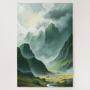 Serenity Vernebelte Berge Smaragdtal