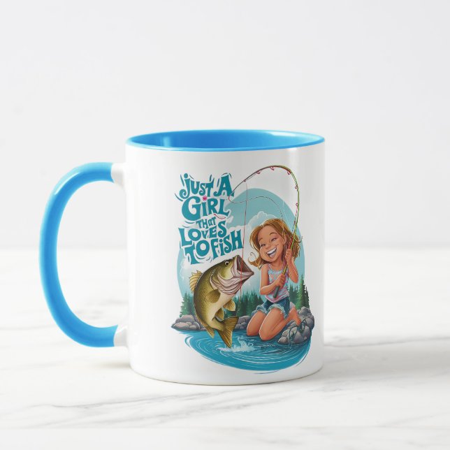 Serenitys Fang: Girl Fishing on a Rock Tasse (Links)