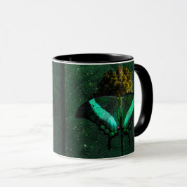 Sereno Oliva Moderno Borboleta Natureza Tasse
