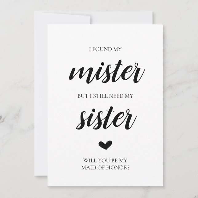 Serez-vous ma carte de demoiselle d'honneur ? (Devant)