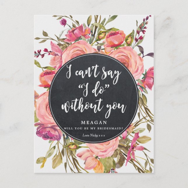 Serez-vous ma carte de femme de ménage boho floral (Devant)