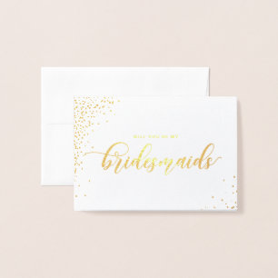 Serez-Vous Ma Carte D'Éclaireur Script Gold Foil