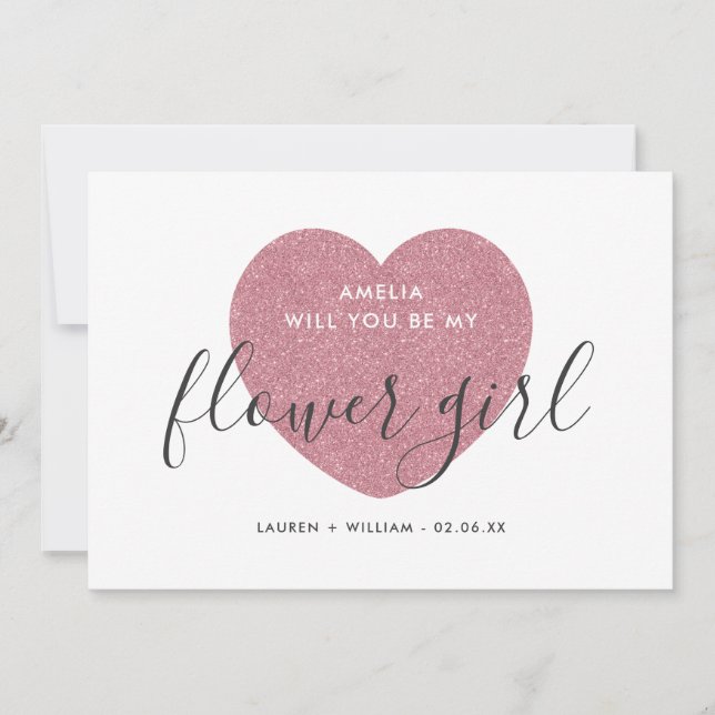 Serez-Vous Ma Carte Flower Girl - Glittered (Devant)