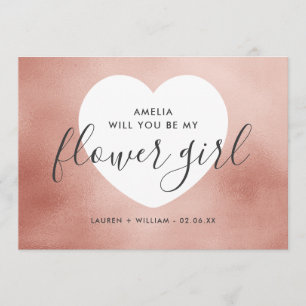 Serez-Vous Ma Carte Flower Girl - Rose Gold