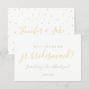 Serez-Vous Ma Carte Jr.Bridesmd - Gold Dots White