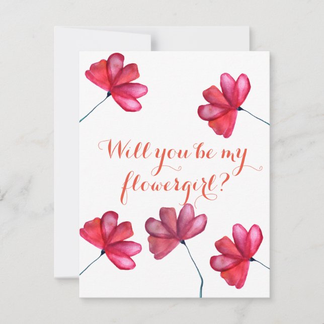 Serez-vous ma carte postale invitation fleurie (Devant)