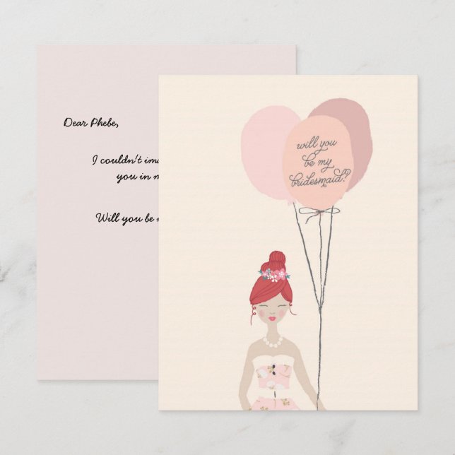 Serez-Vous Ma Femme D'Accueil ? | Carte Bridesmaid (Devant / Derrière)