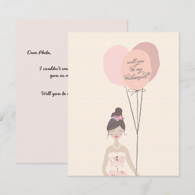 Serez-Vous Ma Femme D'Accueil ? | Carte Bridesmaid (Devant / Derrière)