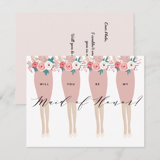 Serez-Vous Ma Fille D'Honneur ? | Carte Bridesmaid (Devant / Derrière)