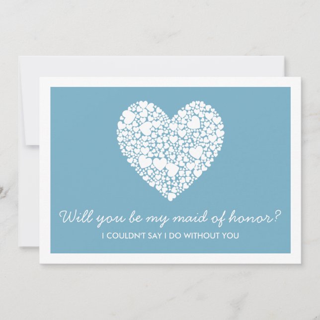 Serez-Vous Ma Fille D'Honneur ? Carte Coeur Bleu (Devant)