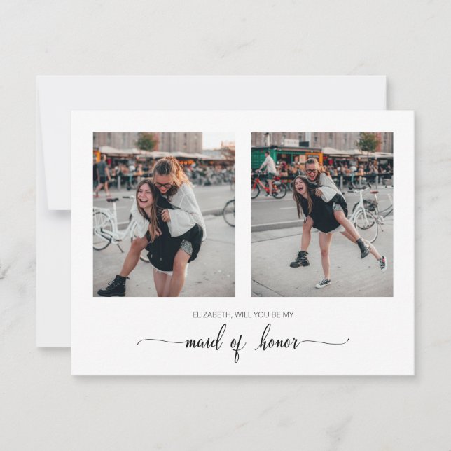 Serez-Vous Ma Fille D'Honneur Deux Cartes photos ? (Devant)