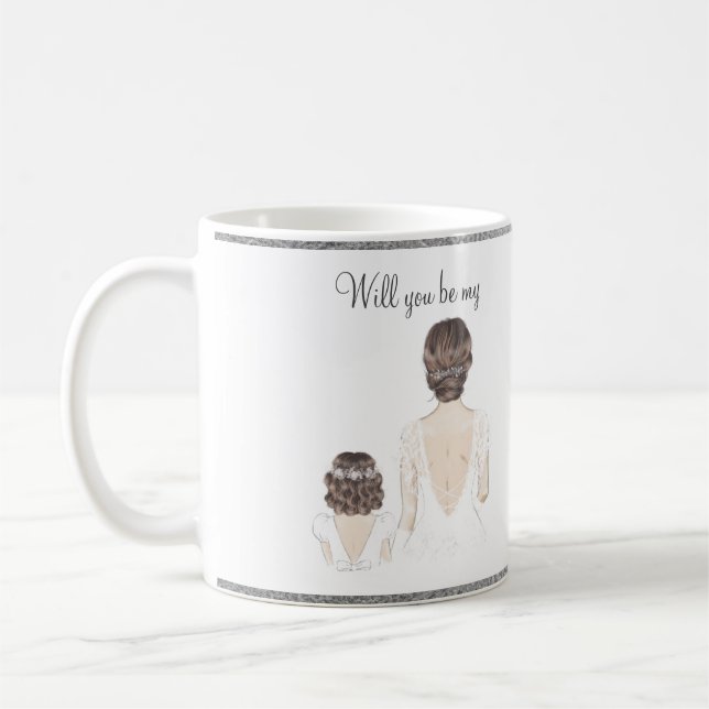 Serez-Vous Ma Fille Fleur Aquarelle Café Mug (Gauche)