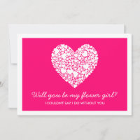 Serez-Vous Ma Fille Fleur ? Carte Coeur rose