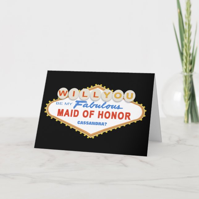 Serez-vous ma servante d'honneur Las Vegas - Carte (Devant)