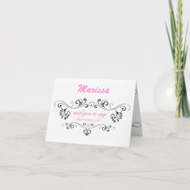 Serez-vous mon BRIDESMAID ? Carte personnalisée (Devant)