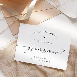 Serez-vous mon Groomsman Elegant Script Invitation