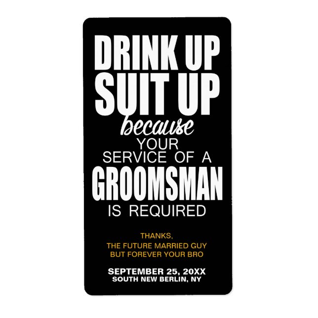 Serez-Vous Mon Groomsman ? Étiquette de bière ÉTIQ (Devant)
